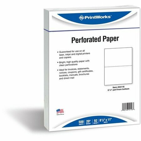 DOCUGARD Office Paper, Perforated 5-1/2in, 8-1/2inx11in, 20lb, WE PRB04116
